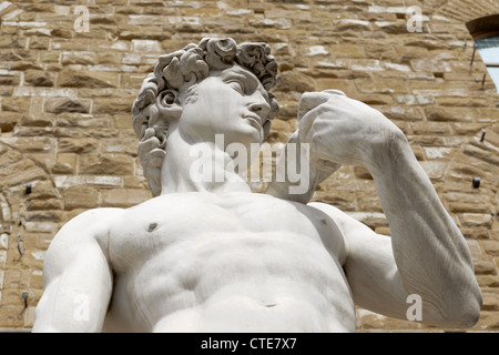 Statue von David außerhalb Palazzo Vecchio, Florenz, Italien, Europa Stockfoto