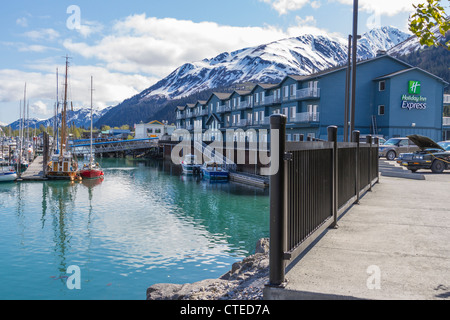 Hafengebiet genannt "kleines Bootshafen" in Seward, Alaska. Beliebtes Gebiet für Bootfahren und Urlaub. Stockfoto