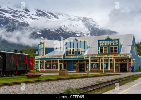 Skagway, Alaska, eine Stadt regelmäßige Anlaufhafen für Kreuzfahrtschiffe Reisen nach Alaska über die "Inside Passage" Stockfoto