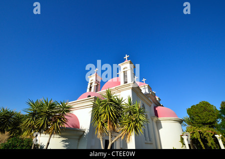 Die Kirche der sieben Apostel - gelegen am Ufer des See Genezareth in der Nähe von Kapernaum, Israel griechisch-orthodoxe Kirche Stockfoto