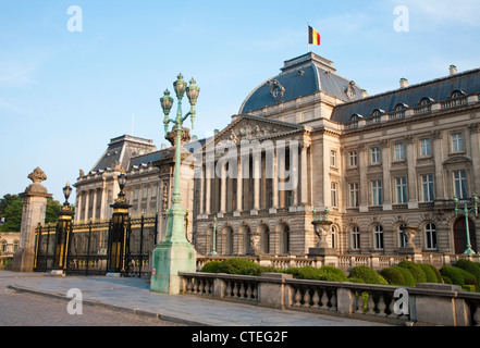 Brüssel - der königliche Palast in Abend, Belgien. Stockfoto