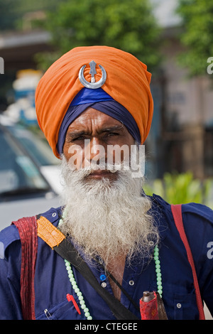 Porträt von Sika Hindu religiösen Menschen in Bangla Shib Gurudwara Sika große Tempel in Neu-Delhi Indien Stockfoto