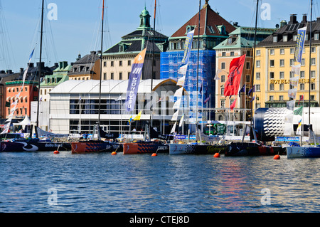 Stadsgardensleden, Hotels, Volvo Penta rund um die Welt-Regatta, Altstadt, Gamla Stan, Stockholm, Schweden, Skandinavien Stockfoto