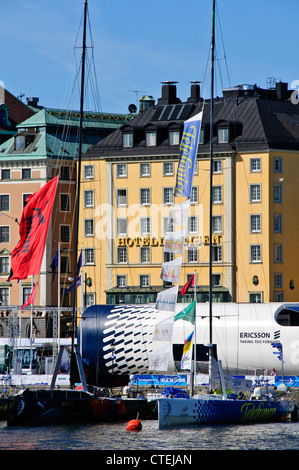 Stadsgardensleden, Hotels, Volvo Penta rund um die Welt-Regatta, Altstadt, Gamla Stan, Stockholm, Schweden, Skandinavien Stockfoto