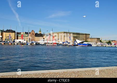 Stadsgardensleden, Hotels, Volvo Penta rund um die Welt-Regatta, Altstadt, Gamla Stan, Stockholm, Schweden, Skandinavien Stockfoto