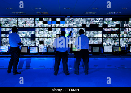 CCTV-Kontrollraum für Birmingham City Centre. Stockfoto