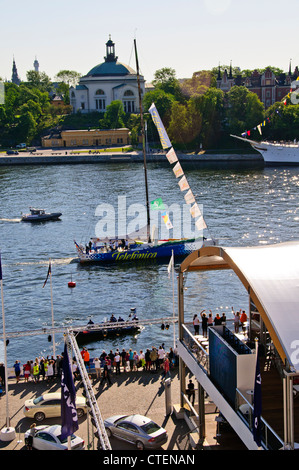 Stadsgardensleden, Hotels, Volvo Penta rund um die Welt-Regatta, Altstadt, Gamla Stan, Stockholm, Schweden, Skandinavien Stockfoto