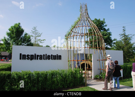 Eintritt zu einem der zwei Inspiration Gärten auf der Floriade 2012, Gartenbau Weltausstellung Venlo Niederlande Stockfoto