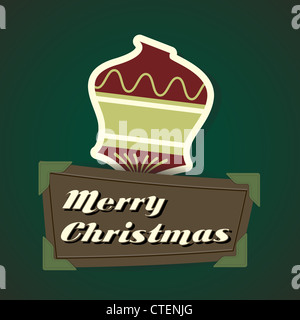 Vintage Karte mit Weihnachtskugeln Stockfoto