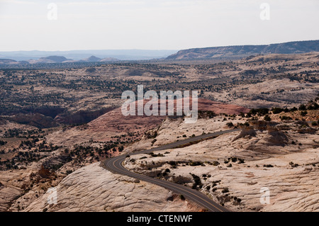 USA-Utah reisen Attraktion, Panoramastraße Reise fahren in der Nähe von Boulder City off Highway 12 Scenic Byway auf dem Burr Trail. Stockfoto