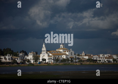 Unsere Liebe Frau von Rocio Heiligtum, Almonte, Provinz Huelva, Andalusien, Spanien Stockfoto