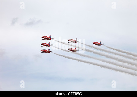 Farnborough International Airshow RAF rote Pfeile BAE Systems Hawk T1 s Stockfoto