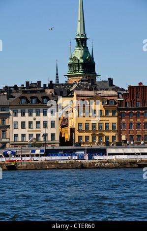 Stadsgardensleden, Hotels, Volvo Penta rund um die Welt-Regatta, Altstadt, Gamla Stan, Stockholm, Schweden, Skandinavien Stockfoto