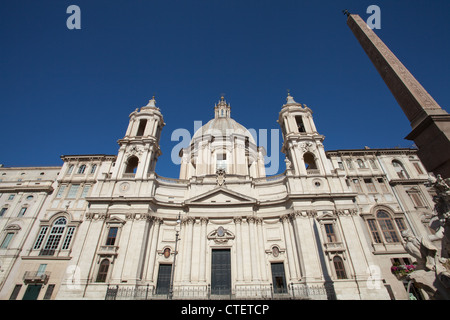 Sant'Agnese in Agone, Piazza Navona, Rom, Italien. Stockfoto