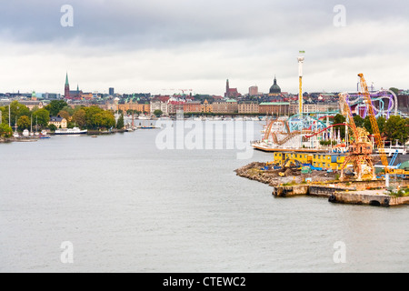 zeigen Sie auf Tivoli Grona Lund und Beckholmen Insel-Stockholm, Schweden an Stockfoto