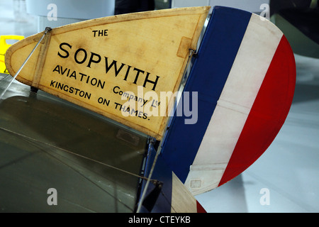 Leitwerk einer Sopwith Camel Doppeldecker Stockfoto