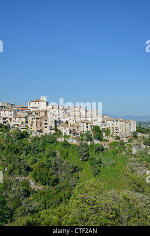 Hügel-Gemeinde (Dorf) von Tourrettes-Sur-Loup, Côte d ' Azur, Alpes-Maritimes, Provence-Alpes-Côte d ' Azur, Frankreich Stockfoto