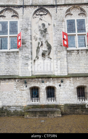 Stadhuis Rathaus Detail Gouda, Niederlande Stockfoto