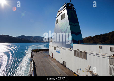 Neuseeland-Inter-Island-Fähre in der Koch-Straße 2 Stockfoto