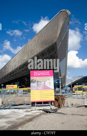 Bauarbeiten am neuen Rotterdam Centraal Bahnhof, Niederlande Stockfoto