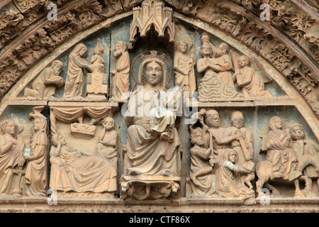 Spanien, Navarra, Olite, Iglesia de Santa Maria la Real, Kirche, Stockfoto