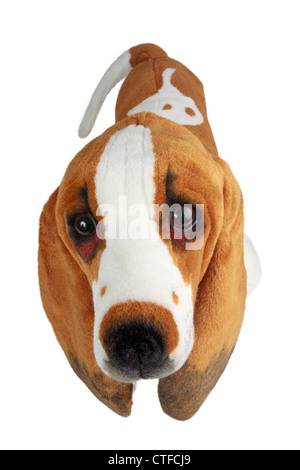 Realistisch aussehende Basset Hound-Stofftier Stockfoto