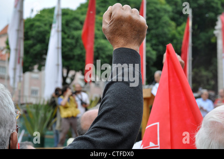 1.Mai - Workers' Day Demonstration in Lissabon, Portugal Stockfoto