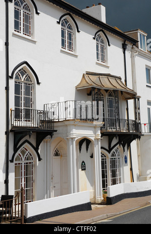 Devon - Sidmouth - The Beach House - late 18th Cent gotische Villa - früheste Gebäude an der Esplanade - viktorianischen Restaurierung. Stockfoto