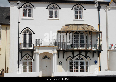 Devon - Sidmouth - The Beach House - dekorative late 18th Cent gotische Villa an der Küste Esplanade Stockfoto