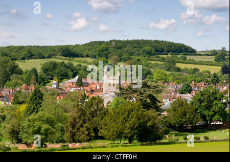 Dollar - Chiltern Hills - Old Amersham - Blick über die Stadt - Sekt Sommertag Stockfoto