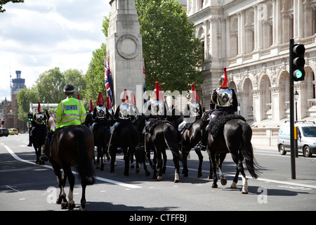 Horse Guards bewegt sich Whitehall - London-UK Stockfoto