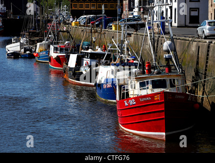 Angelboote/Fischerboote im Hafen von Eyemouth Stockfoto