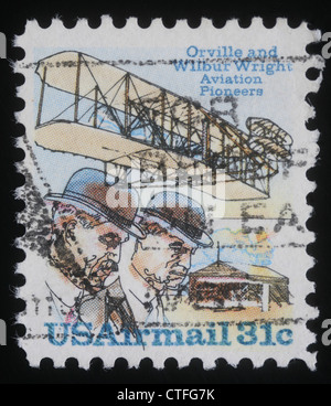 USA - CIRCA 1978: Eine Briefmarke gedruckt in den USA ausgestellt für den 75. Jahrestag der Powered Erstflug zeigen Wright Brüder Stockfoto