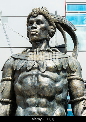 Shaka Zulu Restaurant Statue. Camden, London Stockfoto