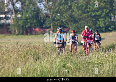 Den Niederlanden, Arum, in der Nähe von Bolsward. Elf Städte Fahrradtour (Niederländisch: Elfsteden Fietstocht). Stockfoto