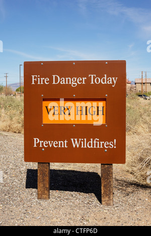 Feuer Warnschild - Albuquerque, New Mexico. Stockfoto