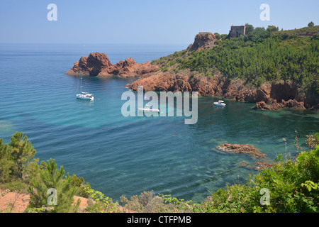 Calanque de Manbois, Cap Esterel, Côte d ' Azur, Departement Var, Provence-Alpes-Côte d ' Azur, Frankreich Stockfoto