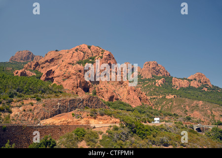 Das Esterel-Massiv, Côte d ' Azur, Departement Var, Provence-Alpes-Côte d ' Azur, Frankreich Stockfoto