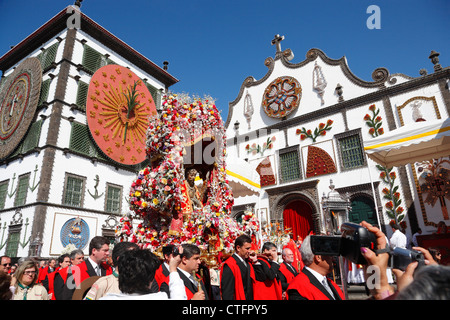 Senhor Santo Cristo Dos Milagres (unseres Herrn Holy Christus Wunder) religiöses fest. Ponta Delgada, Azoren, Portugal. Stockfoto