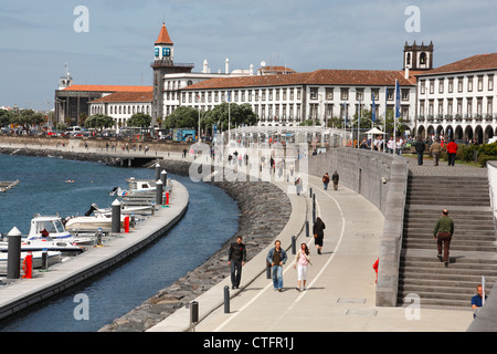 Ponta Delgada Waterfront. Insel Sao Miguel, Azoren, Portugal. Stockfoto