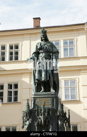 Karl IV. von Luxemburg, i. von Böhmen und IV Deutschlands (1316-1378). Holy Roman Emperor und König von Böhmen. Die Statue. Prag. Stockfoto