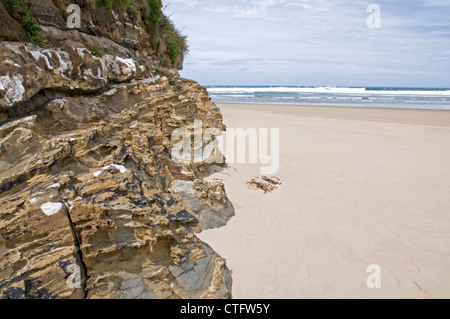Am Strand von Cathedral Höhlen in den Catlins District of New Zealand Sout Insel Stockfoto