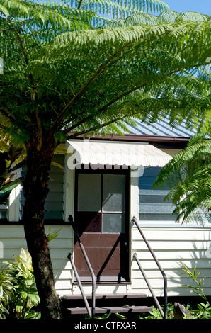 Detail der traditionellen Queensland Zuhause der Tropen des hohen Nordens in Gordonvale, Australien Stockfoto