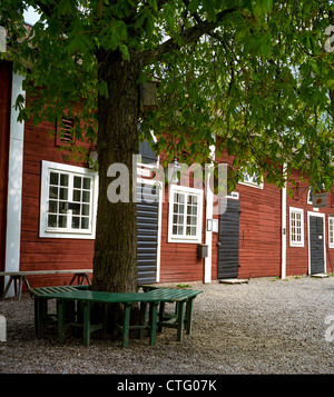 Alten Linköping Freilichtmuseum außerhalb von Linköping Schweden. Teile der Altstadt zog an einen neuen Speicherort außerhalb der modernen Stadt Stockfoto