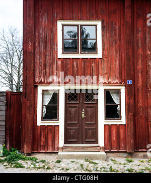 Alten Linköping Freilichtmuseum außerhalb von Linköping Schweden. Teile der Altstadt zog an einen neuen Speicherort außerhalb der modernen Stadt Stockfoto