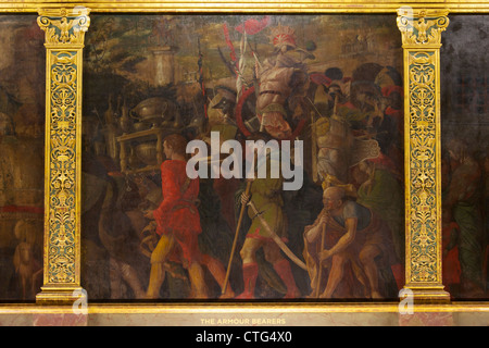 Rüstung Träger, von den Triumphen von Caesar, von Andrea Mantegna, Stockfoto
