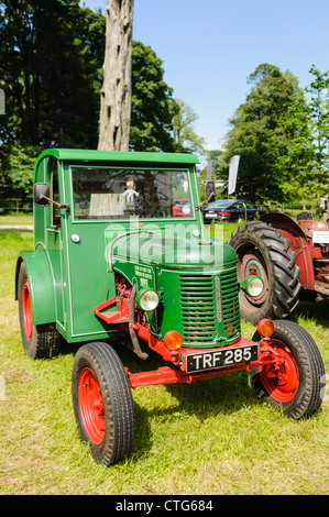 Vintage David Brown Traktor in grün lackiert Stockfoto