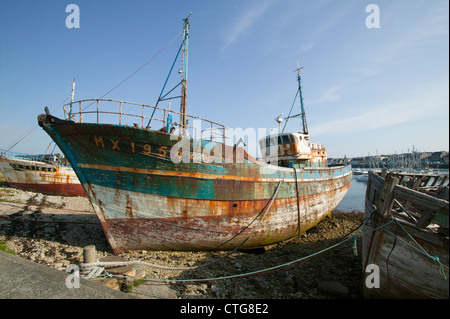 Schiffswrack in Camaret Sur Mer, Bretagne, Frankreich Stockfoto