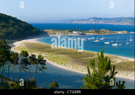 Insel von Cies, Atlantikküste, Spanien Stockfoto