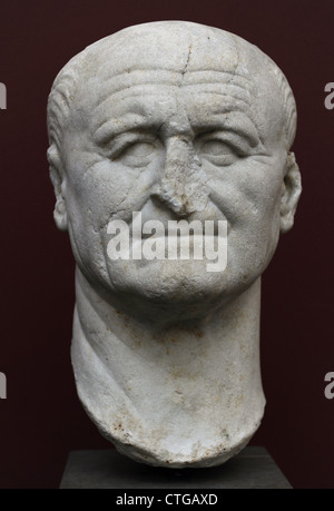 Vespasian (Titus Flavius Vespasianus) (9-79). Römischer Kaiser (69-79). Büste. Marmor. 70 n. Chr. Carlsberg Glyptotek Museum. Stockfoto